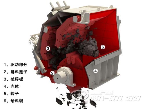 重錘式破碎機(jī)內(nèi)部結(jié)構(gòu)圖